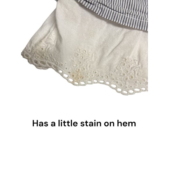 Oshkosh Bgosh Girls Denim Vestbak Dress Lot Of 2 Floral & Eyelet Ruffle Skirts S - Picture 11 of 15